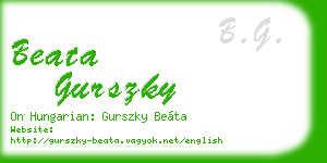 beata gurszky business card