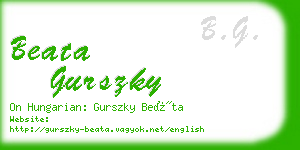 beata gurszky business card